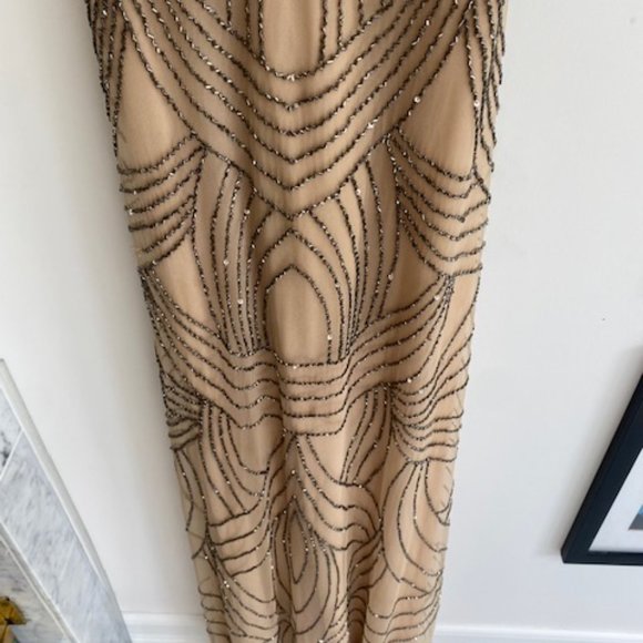 Adrianna Papell Beaded Tan Dress - Picture 4 of 8